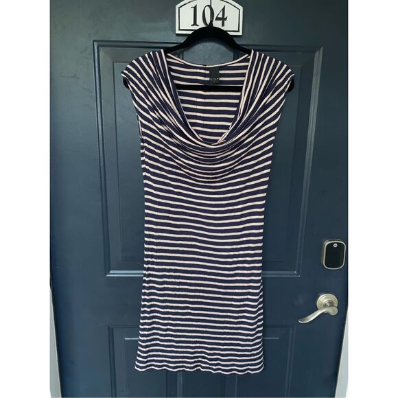 Vila Clothes Flow Dress in Major Blue/Light Pearl Striped, Size Small, Italian - Picture 1 of 11